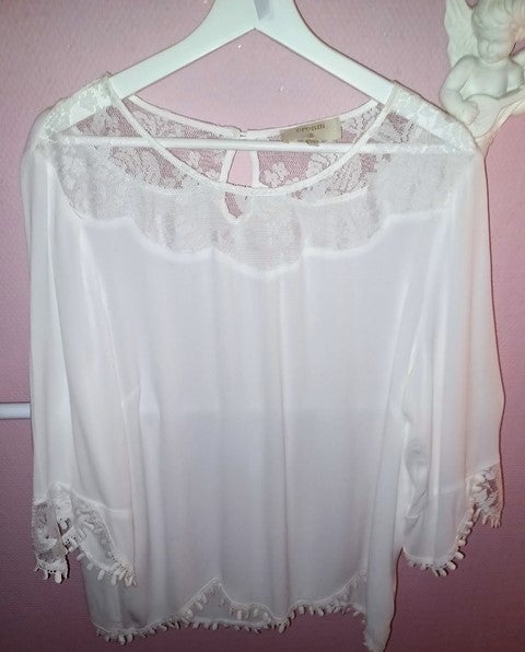 Bluse cream str 44