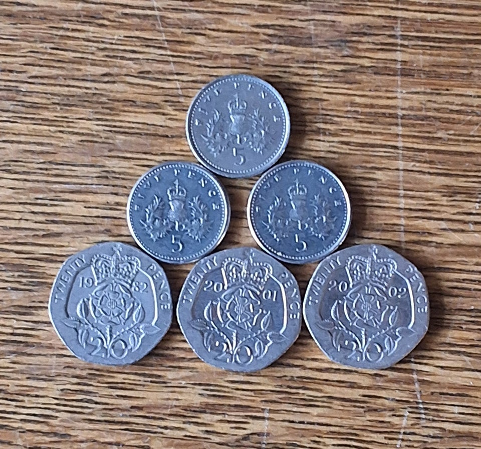 Vesteuropa, mønter, 3X20 PENCE +