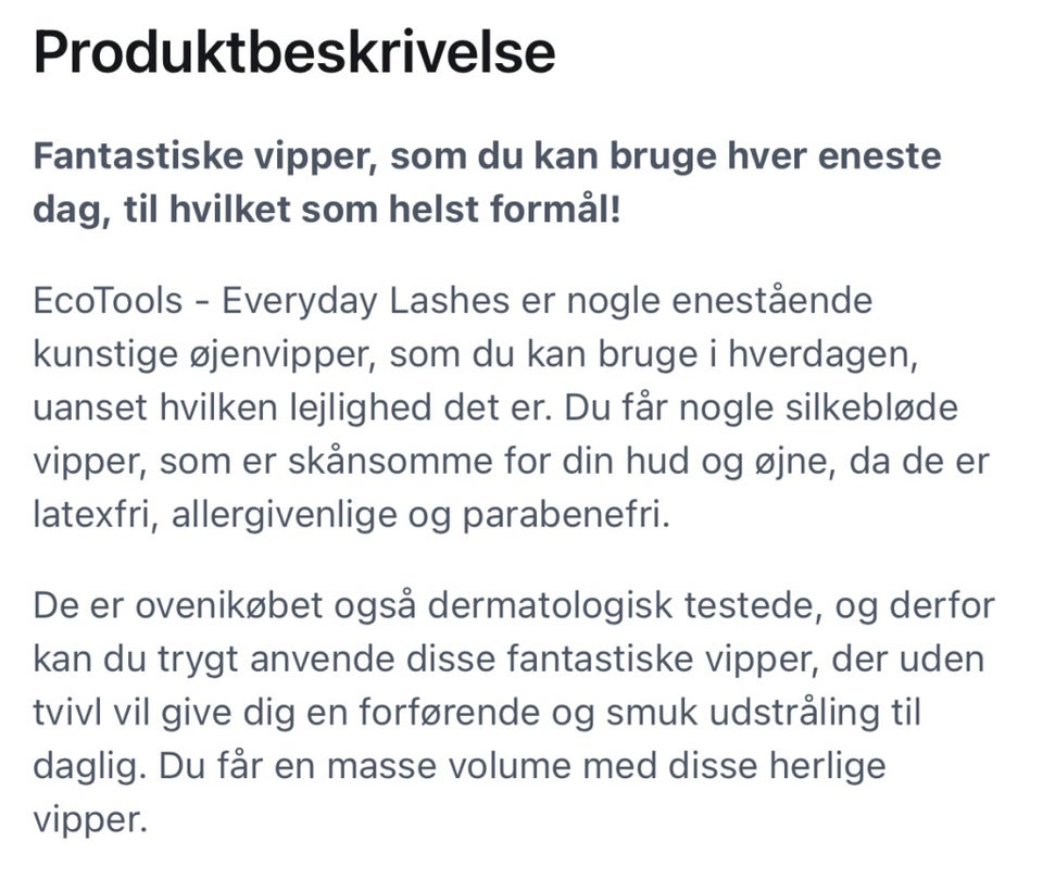 Andet, Øjenvipper , Ecotools