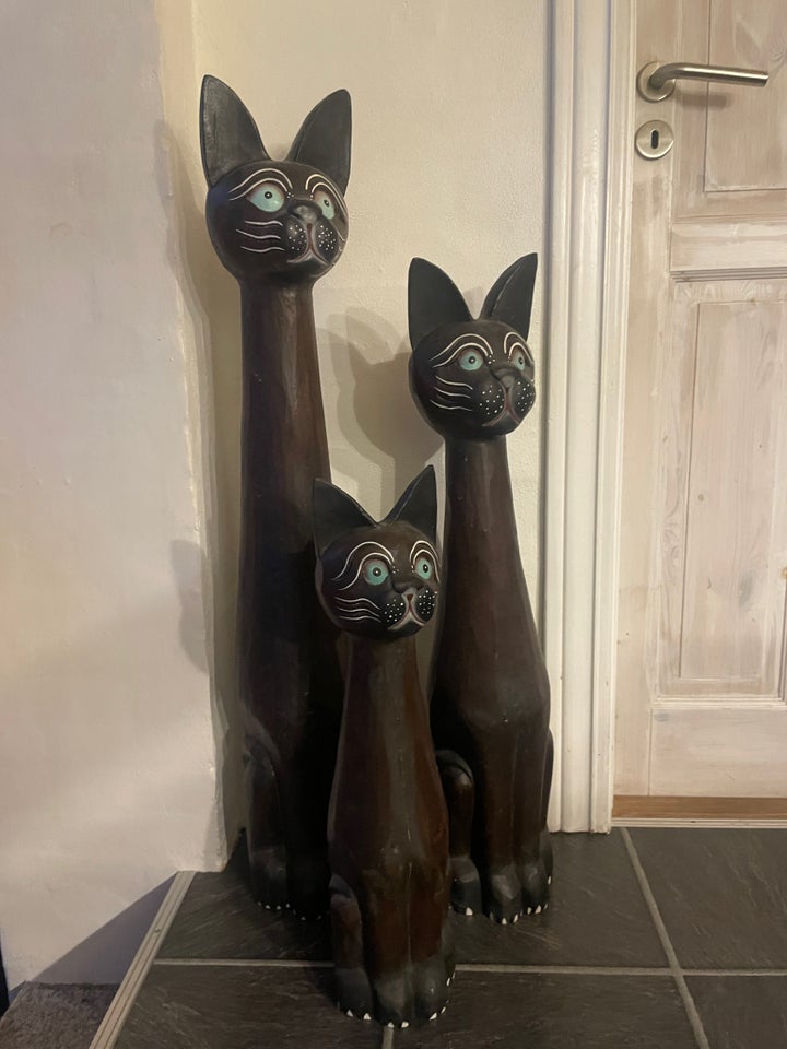 Træskulptur katte, Ukendt, motiv: