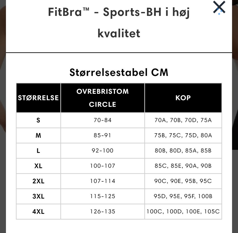 Andet, Sports bh'er, Valenta