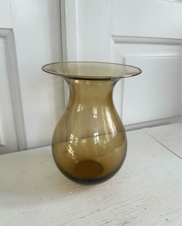 Vase, Flot Holmegaard glasvase ,