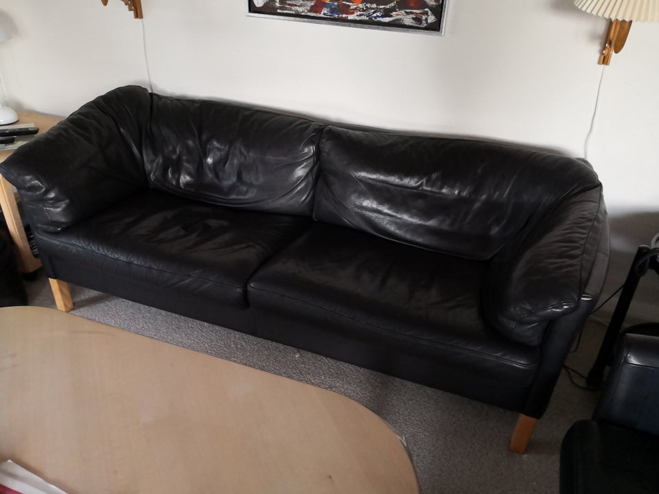 Sofa, læder, 3 pers.