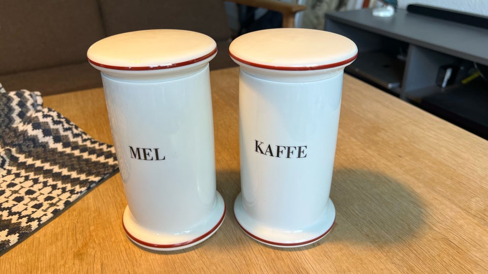 Porcelæn mel og kaffe krukke bing