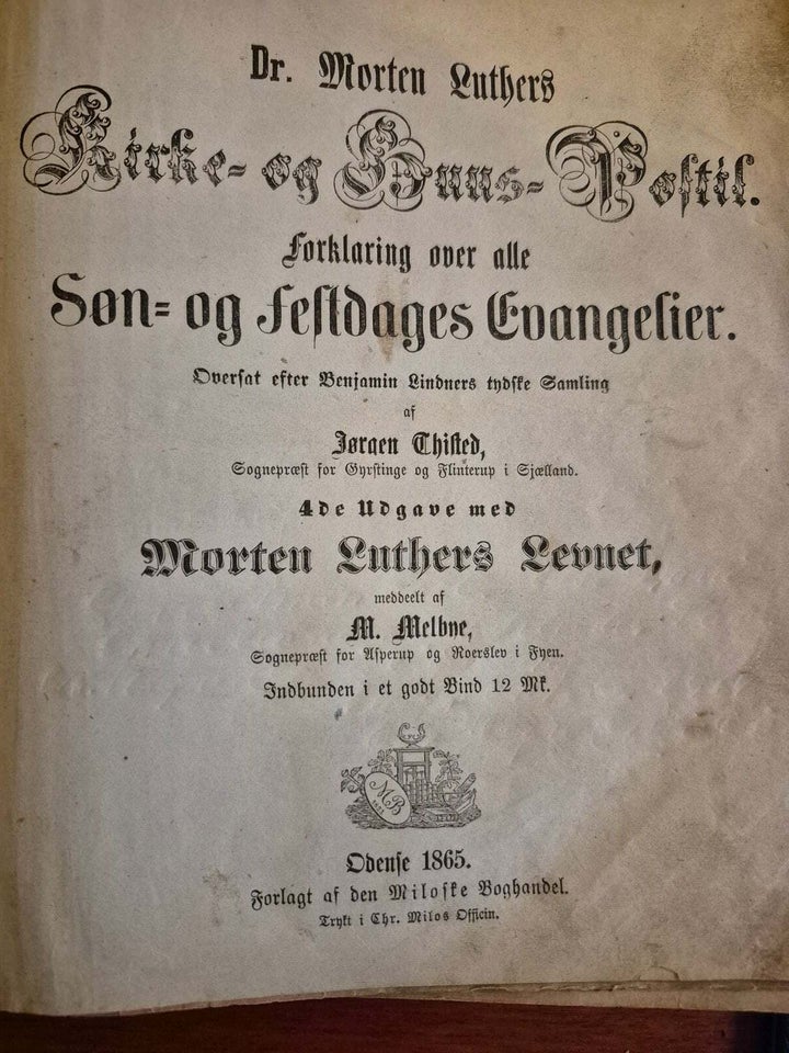 Gammel bibel, træ/læder, 164 år gl.