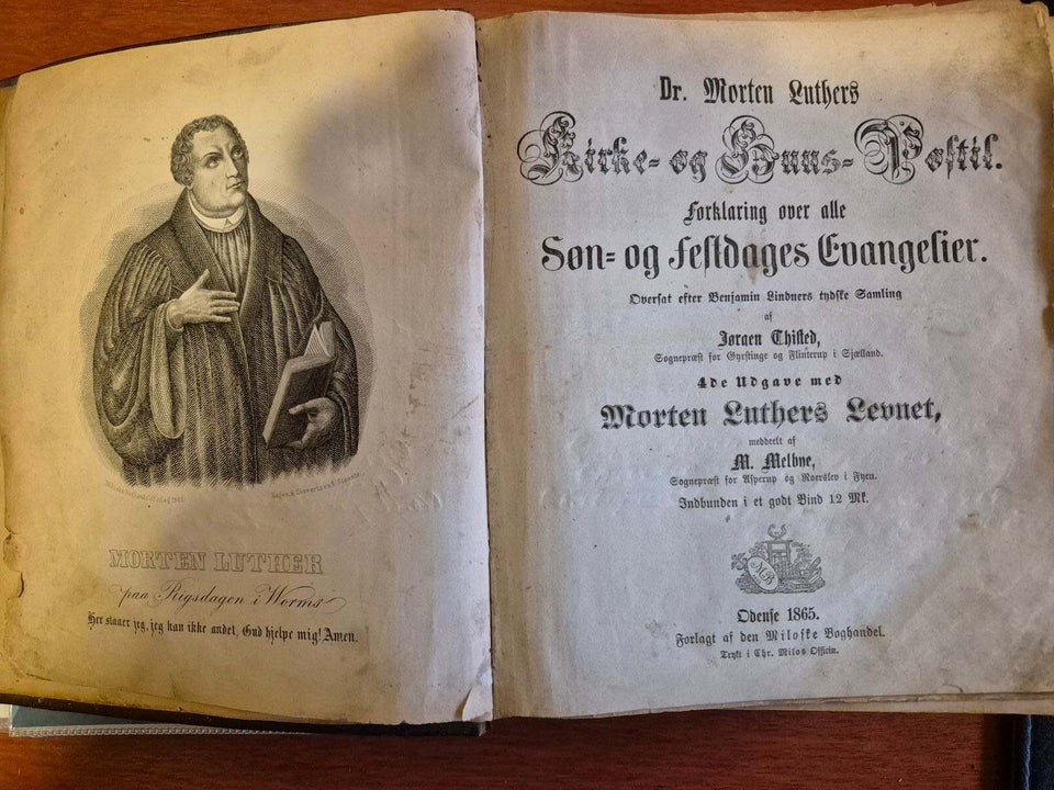 Gammel bibel, træ/læder, 164 år gl.