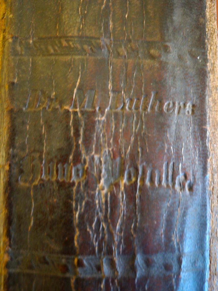 Gammel bibel, træ/læder, 164 år gl.