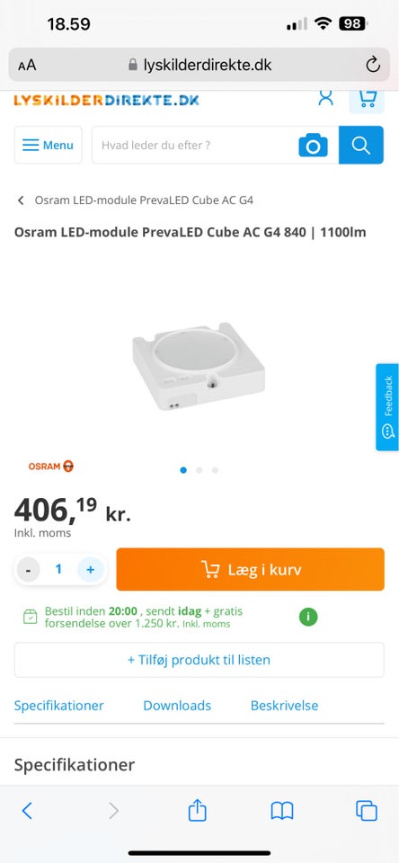 LED, Nypris 3250kr NYE 8stk