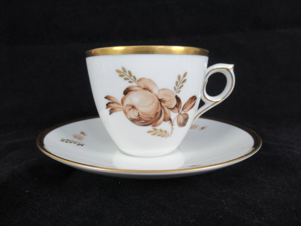 Porcelæn, Brun Rose Kaffekop