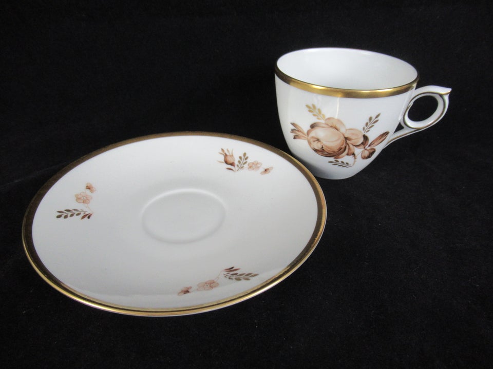 Porcelæn, Brun Rose Kaffekop