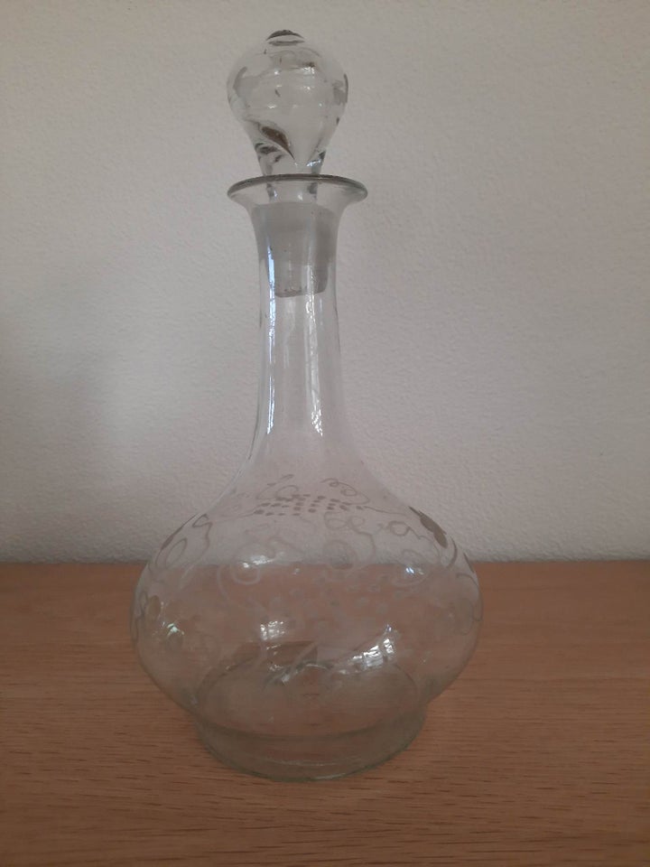 Gammel karaffel i klar glas 23 cm