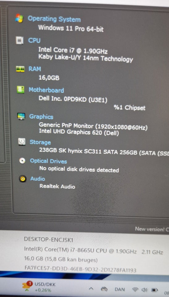 Dell Latitude 5400, i7-8665U GHz,