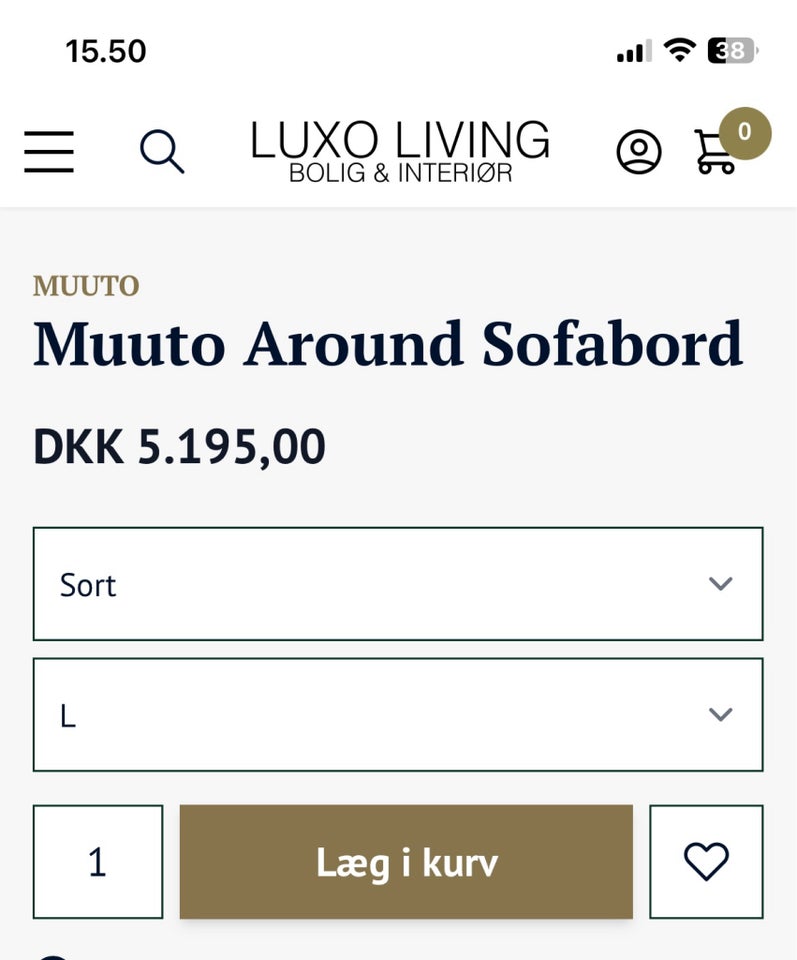 Sofabord, Muuto, egetræ