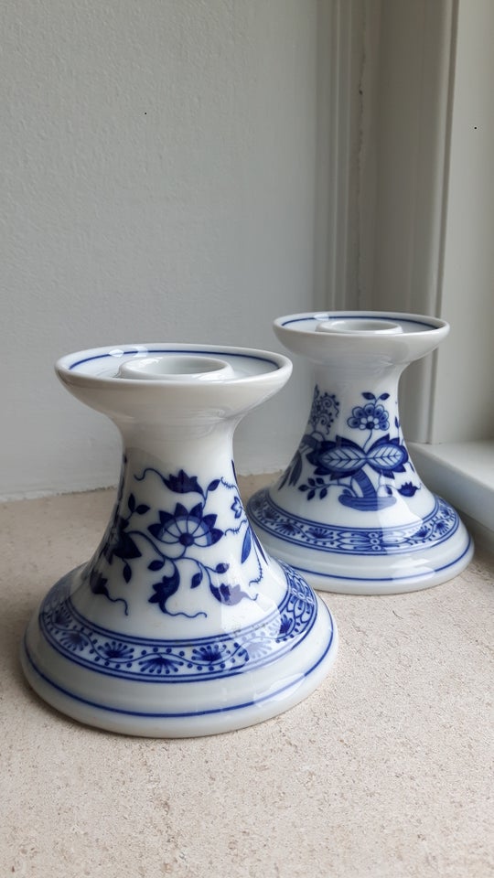 Porcelæn, Lysestage sæt, BLUE