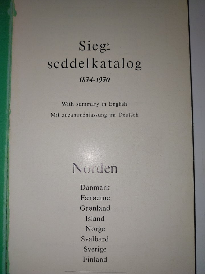 Andet land, katalog