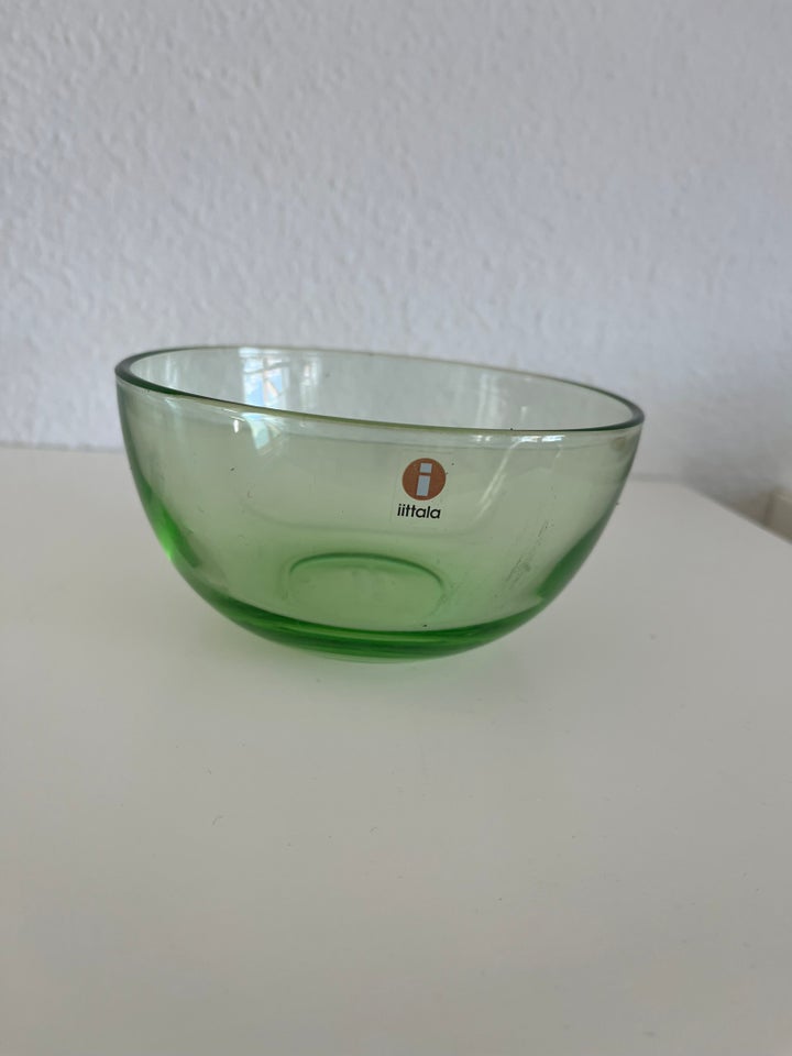 Flot grøn glas Iittala skål 12 dia 7