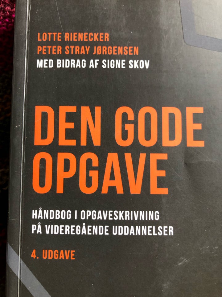 Den gode opgave, emne: