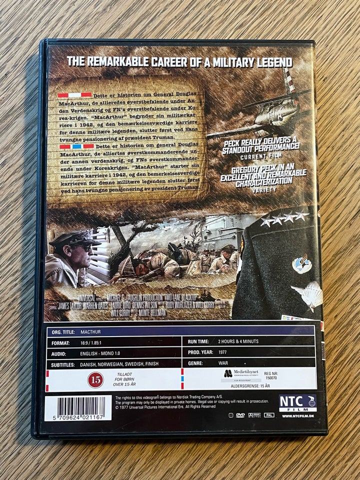 MacArthur - Oprørsgeneralen, DVD,