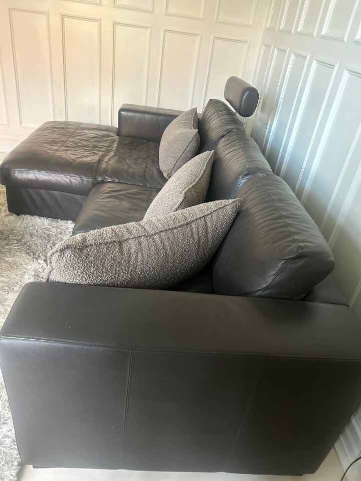 Hjørnesofa, læder, 6 pers.