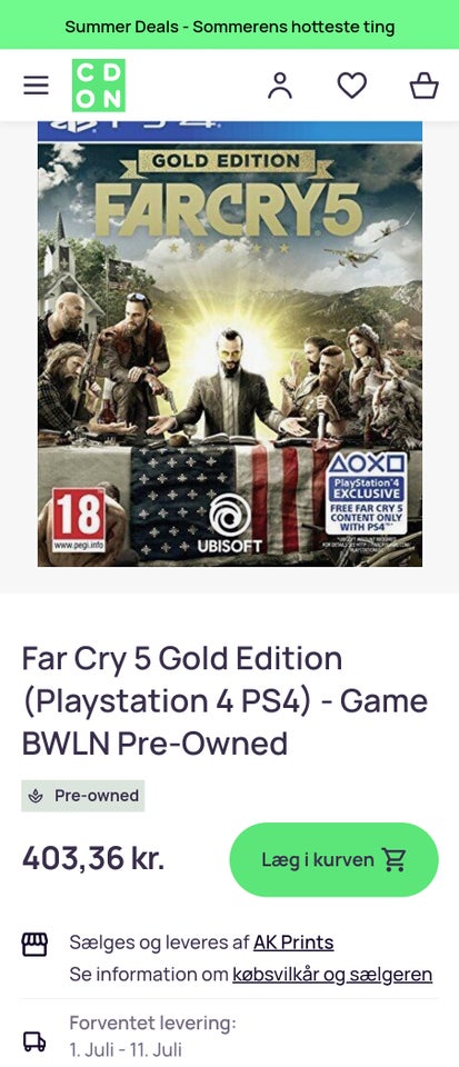 Farcry 5 gold edition PS4 action