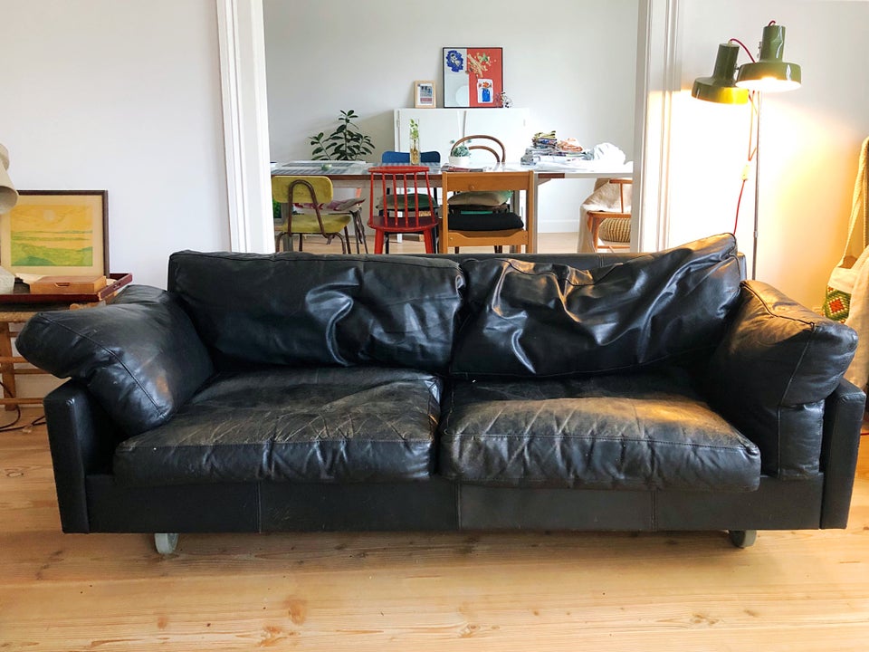 Sofa, læder, 3 pers.