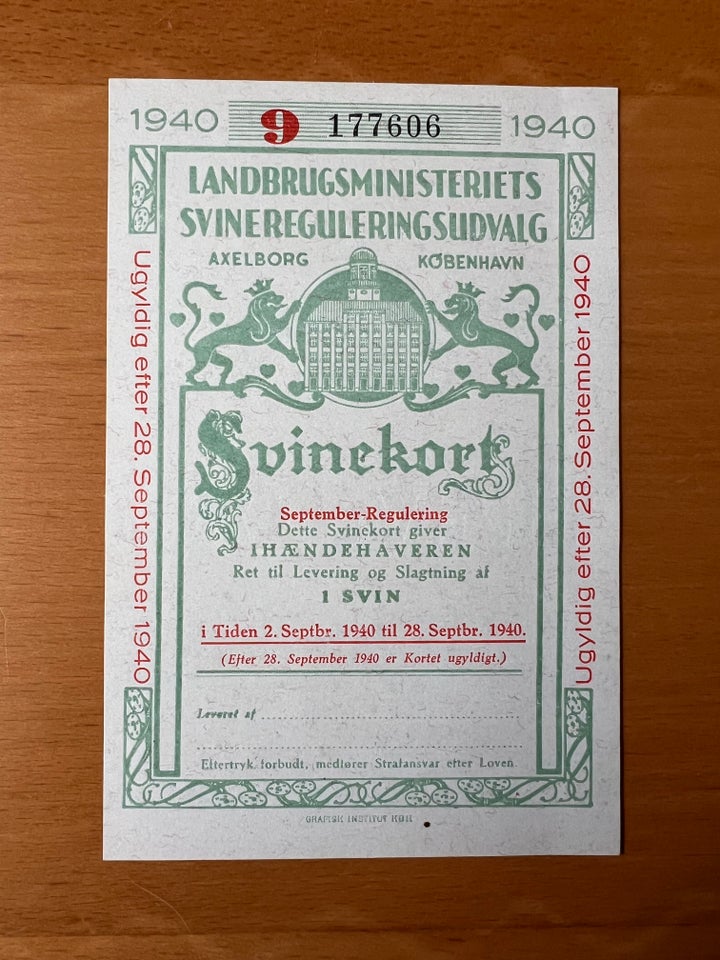 Andre samleobjekter, Svinekort