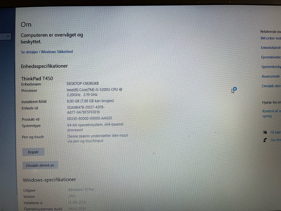 Lenovo T450 22 GHz 8 GB ram