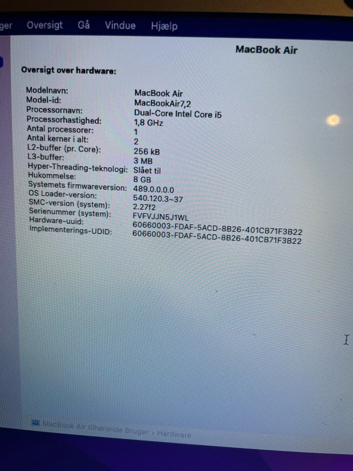 MacBook Air, 2017. 13”, 1,8 GHz