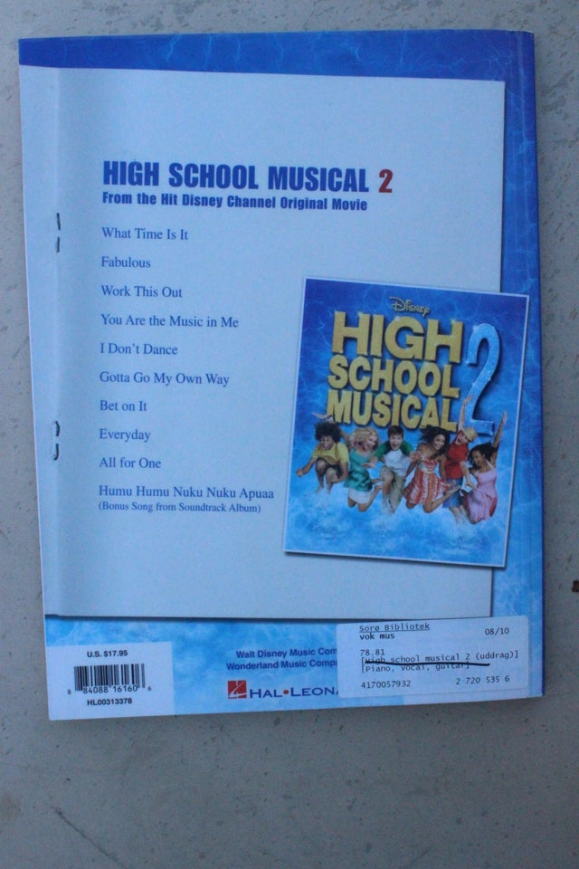 Noder og tekst, High School Musical