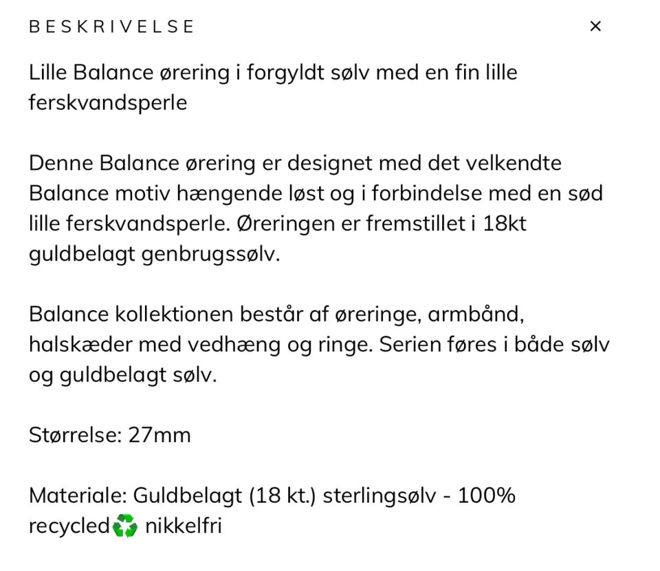 Øreringe, forgyldt, Sistie