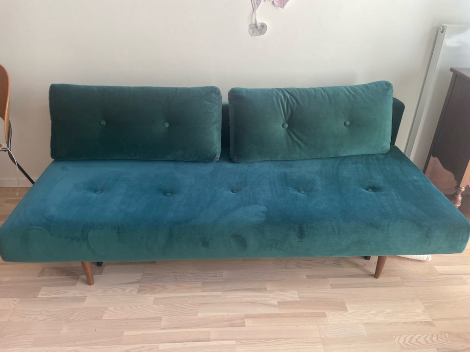 Sovesofa, velour, 3 pers.