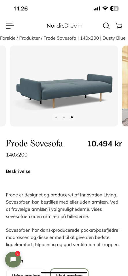 Sovesofa, Innovation Living, b: