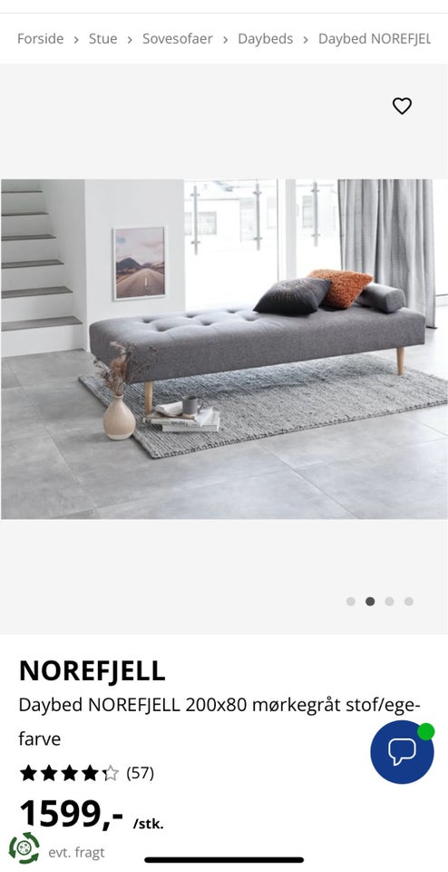 Daybed, stof, 1 pers.