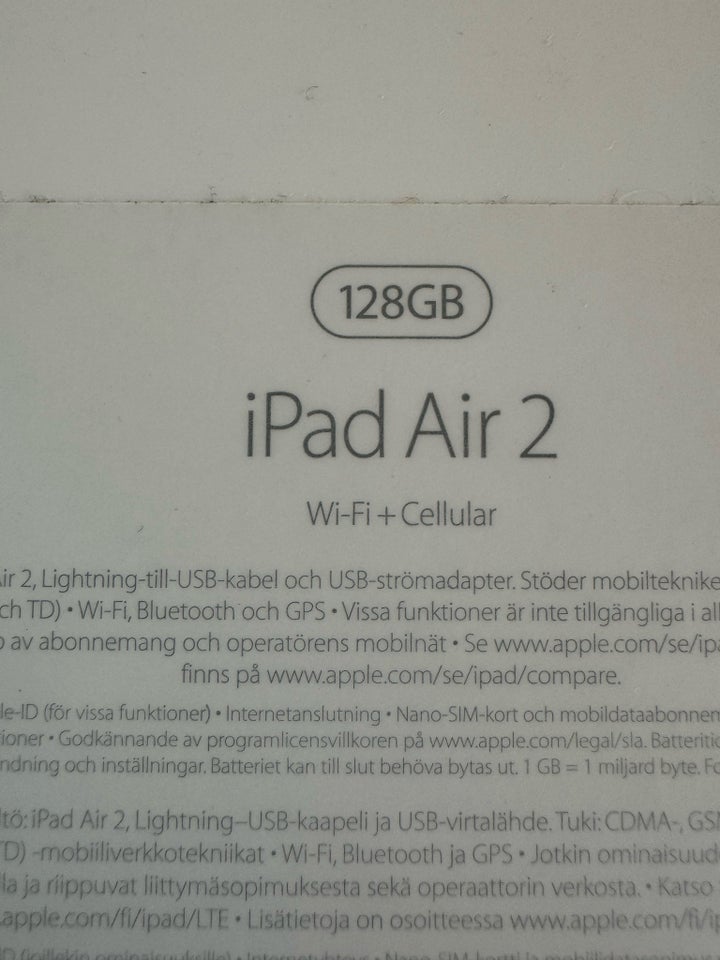 iPad Air 2 128 GB hvid