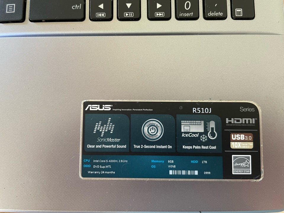 Asus R510J 28 GHz 8 GB ram