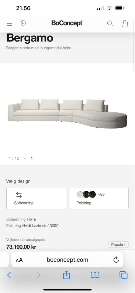 Sofa stof 6 pers