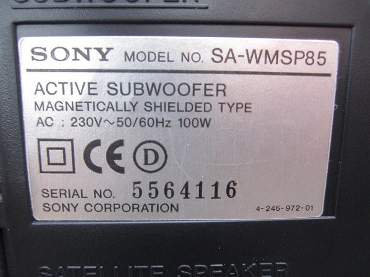 Subwoofer, Sony, SA-WMSP85