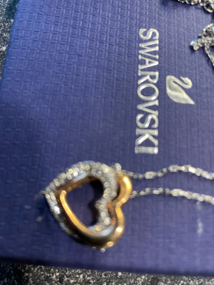 Halskæde, forgyldt, Swarovski