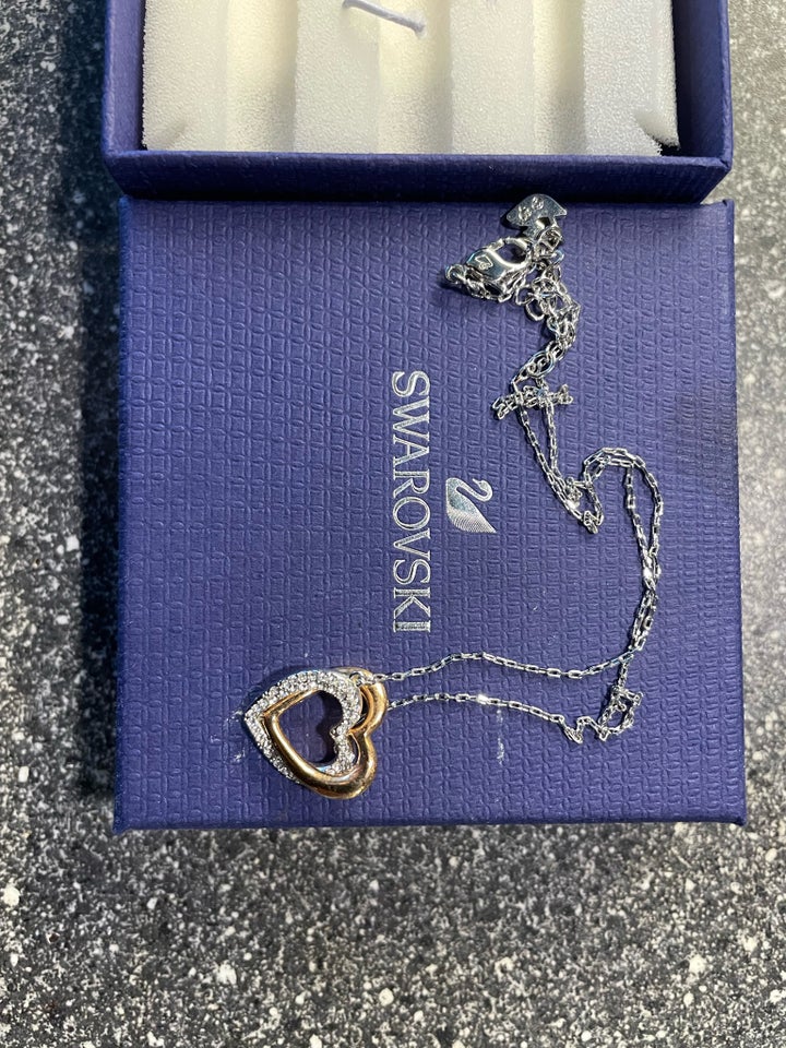 Halskæde, forgyldt, Swarovski