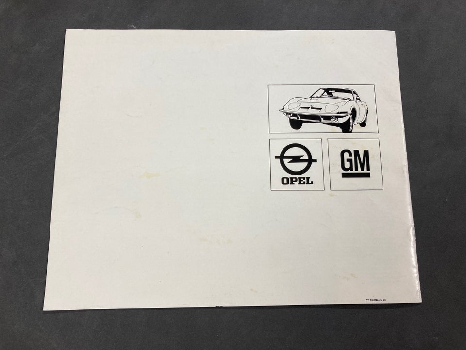 Opel GT brochure, emne: bil og motor