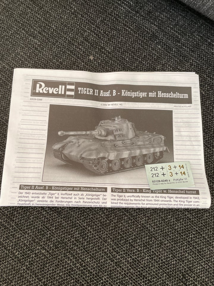 Byggesæt, Revell Tiger II Ausf.B,