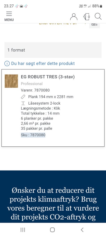 Tarkett wood gulv , 14mm mm, 90k kvm