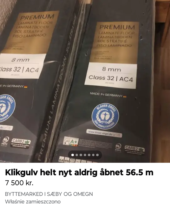 Klikgulv helt nyt aldrig åbnet 56.5