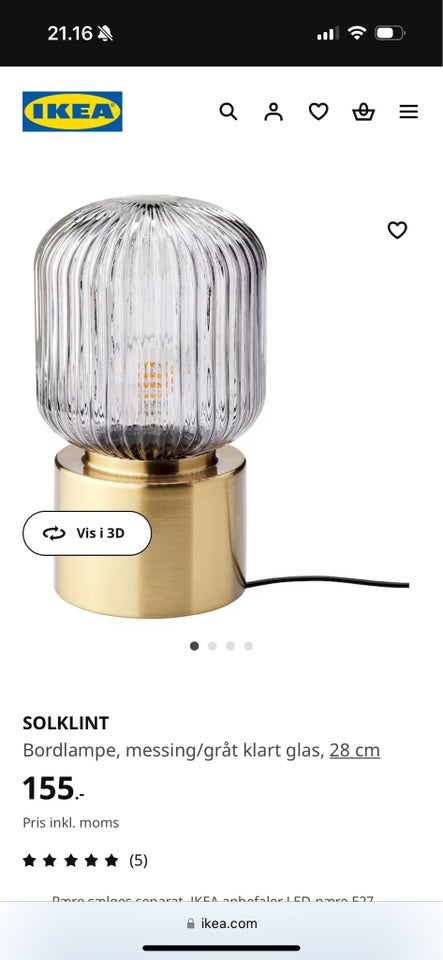 Lampe, Ikea Solklint