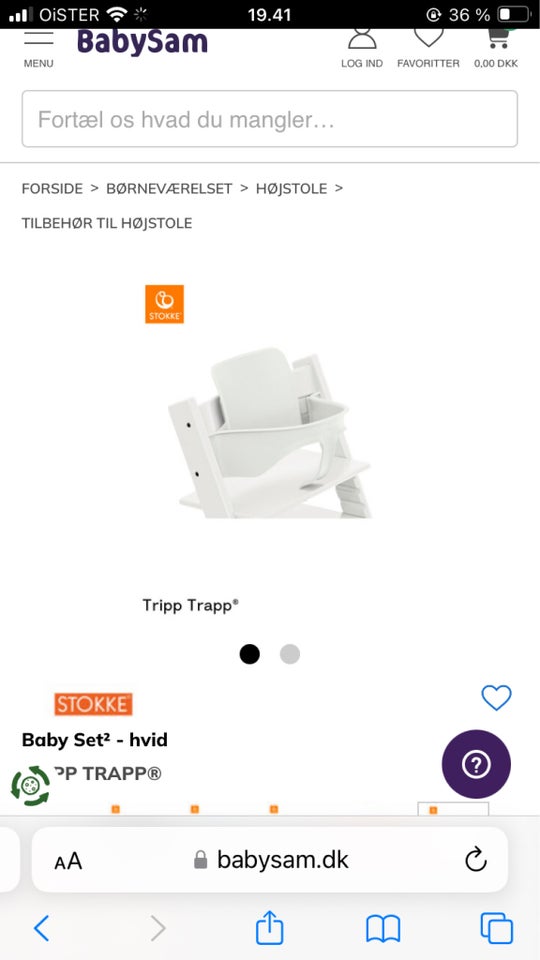 Andet, Tripp Trapp baby set i hvidt,