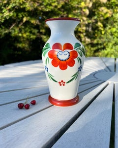 Glas opaline vase fyns glasværk 