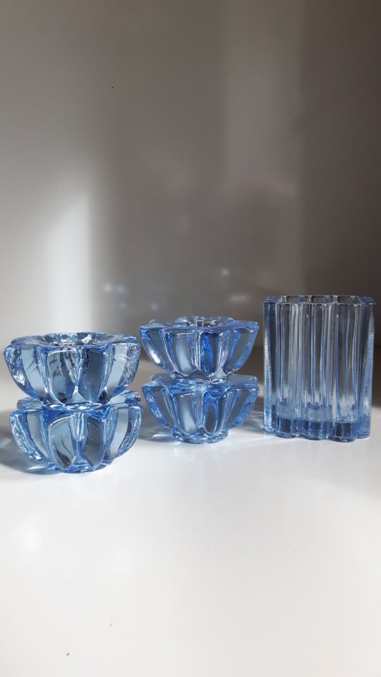 Glas Vase Lysestage HOLMEGAARD