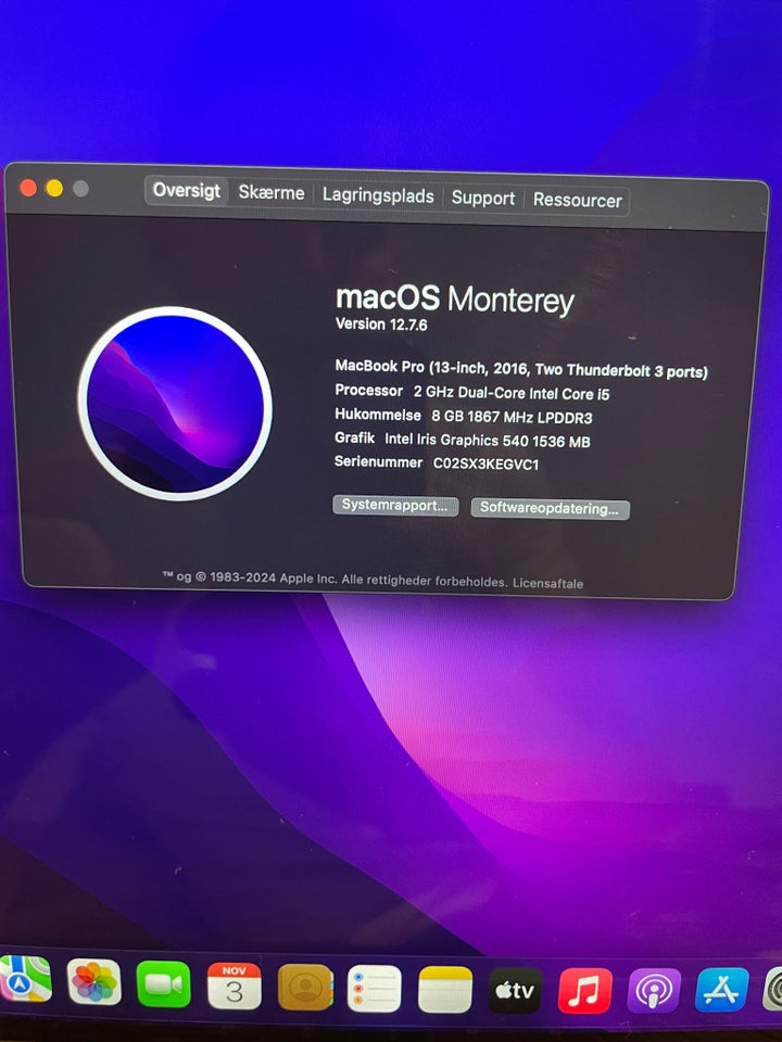 MacBook Pro, A1708, 2.0 GHz