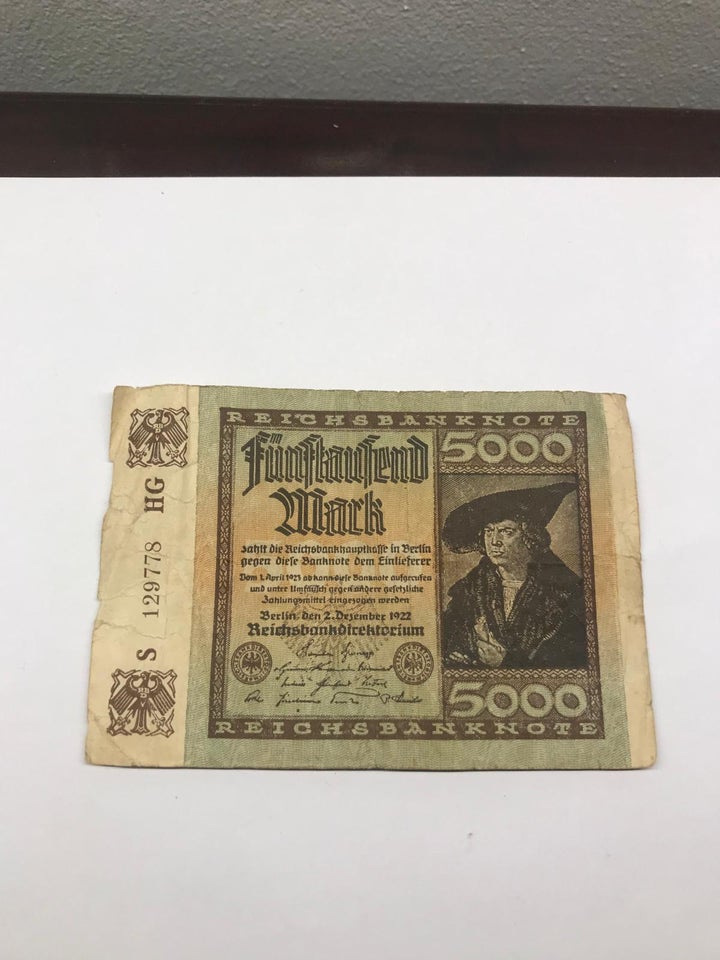 Euro, sedler, 1922