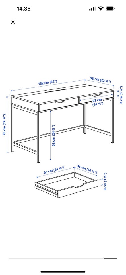 Skrive-/computerbord, Ikea